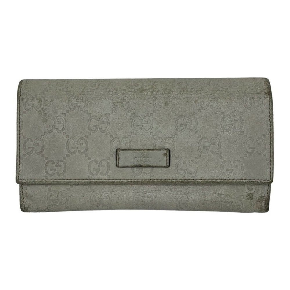 Authentic Gucci Leather Guccissima GG Logo Bifold Ivory Wallet